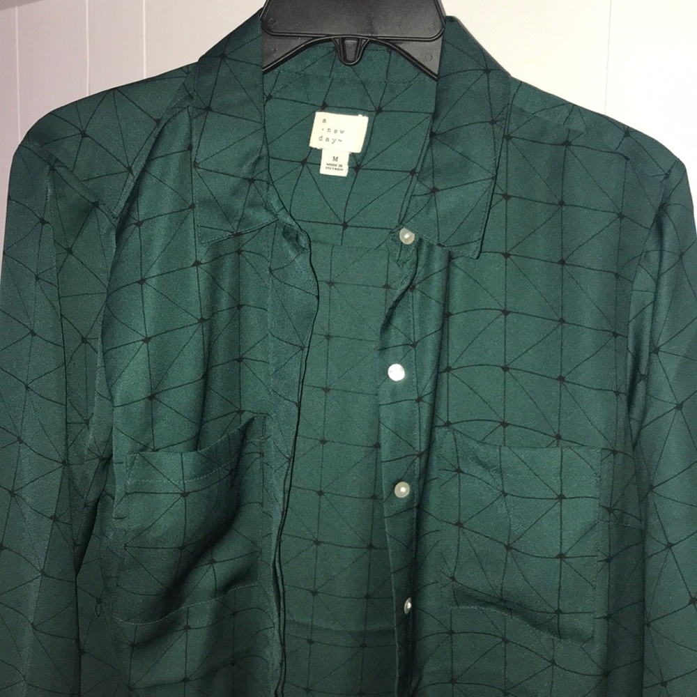 a new day green blouse